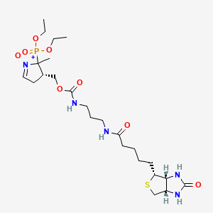 [(3S)-2-diethoxyphosphoryl-2-methyl-1-oxido-3,4-dihydropyrrol-1-ium-3-yl]methyl N-[3-[5-[(3aR,4R,6aS)-2-oxo-1,3,3a,4,6,6a-hexahydrothieno[3,4-d]imidazol-4-yl]pentanoylamino]propyl]carbamate