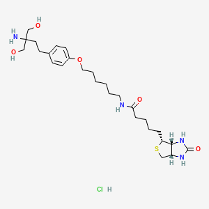 molecular formula C27H45ClN4O5S B10768221 2-amino-2-[2-(4-octylphenyl)ethyl]-1,3-propanediol-N-biotinoyl-1,5-diampentane 