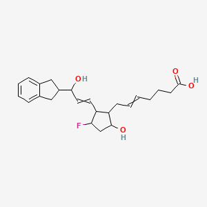 7-[2-[3-(2,3-dihydro-1H-inden-2-yl)-3-hydroxyprop-1-enyl]-3-fluoro-5-hydroxycyclopentyl]hept-5-enoic acid