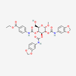 alpha-D-Glucopyranoside, methyl, 2,3-bis(N-1,3-benzodioxol-5-ylcarbamate) 4-[N-[4-(ethoxycarbonyl)phenyl]carbamate]