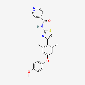 molecular formula C24H21N3O3S B10768274 N-[4-[4-(4-Methoxyphenoxy)-2,6-dimethylphenyl]-2-thiazolyl]-4-pyridinecarboxamide 