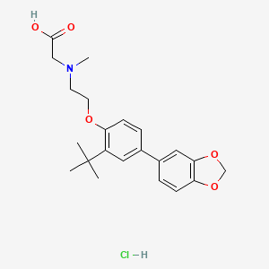 2-[2-[4-(1,3-benzodioxol-5-yl)-2-tert-butylphenoxy]ethyl-methylamino]acetic acid;hydrochloride