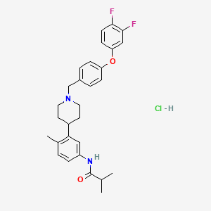 N-[3-[1-[[4-(3,4-difluorophenoxy)phenyl]methyl]piperidin-4-yl]-4-methylphenyl]-2-methylpropanamide;hydrochloride