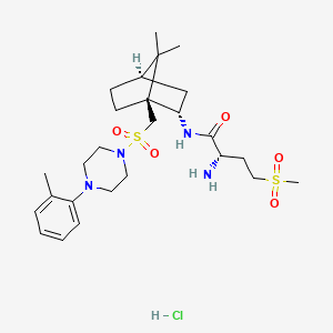 1-((7,7-Dimethyl-2(S)-(2(S)-amino-4-(methylsulfonyl)butyramido)bicyclo[2,2,1]heptan-1(S)-yl)methylsulfonyl)-4-(2-methylphenyl)piperazine hydrochloride