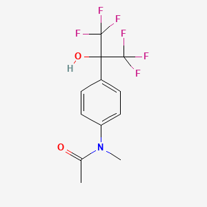 molecular formula C12H11F6NO2 B10768801 N-[4-(1,1,1,3,3,3-hexafluoro-2-hydroxypropan-2-yl)phenyl]-N-methylacetamide 