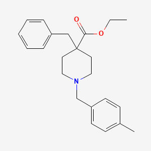 Ethyl 4-benzyl-1-[(4-methylphenyl)methyl]piperidine-4-carboxylate