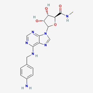 (2S,3S,4R)-5-[6-[(4-aminophenyl)methylamino]purin-9-yl]-3,4-dihydroxy-N-methyloxolane-2-carboxamide