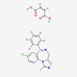 Midazolam-D4 Maleate; 8-Chloro-6-(2-fluorophenyl-d4)-1-methyl-4H-imidazo[1,5-a][1,4]benzodiazepine maleate; 8-Chloro-1-methyl-6-(2,3,4,5-tetradeuterio-6-fluoro-phenyl)-4H-imidazo[1,5-a][1,4]benzodiazepine maleate