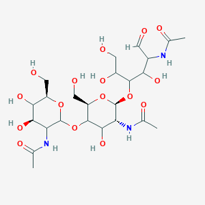 molecular formula C24H41N3O16 B10769535 N-[(4R,6R)-2-[(2R,5R,6S)-5-acetamido-6-(5-acetamido-1,2,4-trihydroxy-6-oxohexan-3-yl)oxy-4-hydroxy-2-(hydroxymethyl)oxan-3-yl]oxy-4,5-dihydroxy-6-(hydroxymethyl)oxan-3-yl]acetamide 