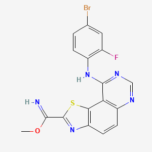 Methyl 9-(4-bromo-2-fluoroanilino)-[1,3]thiazolo[5,4-f]quinazoline-2-carboximidate