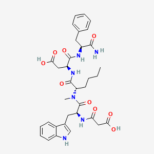 (3S)-4-[[(2S)-1-amino-1-oxo-3-phenylpropan-2-yl]amino]-3-[[(2S)-2-[[(2S)-2-[(3-hydroxy-3-oxopropanoyl)amino]-3-(1H-indol-3-yl)propanoyl]-methylamino]hexanoyl]amino]-4-oxobutanoic acid