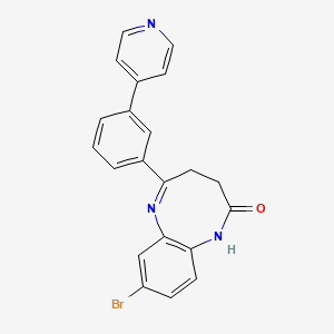 molecular formula C21H16BrN3O B10771066 8-Bromo-5-[3-(pyridin-4-yl)phenyl]-1,2,3,4-tetrahydro-1,6-benzodiazocin-2-one 