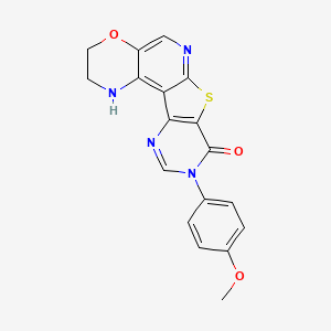 molecular formula C18H14N4O3S B10771067 14-(4-methoxyphenyl)-6-oxa-11-thia-3,9,14,16-tetrazatetracyclo[8.7.0.02,7.012,17]heptadeca-1,7,9,12(17),15-pentaen-13-one 