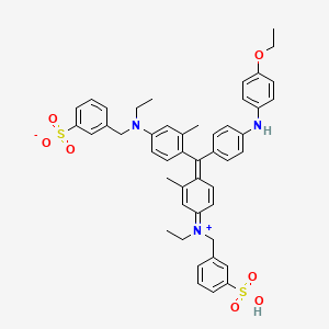 molecular formula C47H49N3O7S2 B10771072 Benzenemethanaminium, N-[4-[[4-[(4-ethoxyphenyl)amino]phenyl][4-[ethyl[(3-sulfophenyl)methyl]amino]-2-methylphenyl]methylene]-3-methyl-2,5-cyclohexadien-1-ylidene]-N-ethyl-3-sulfo-, inner salt 