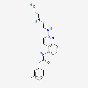 molecular formula C25H34N4O2 B10771081 2-(1-adamantyl)-N-[2-[2-(2-hydroxyethylamino)ethylamino]quinolin-5-yl]acetamide 