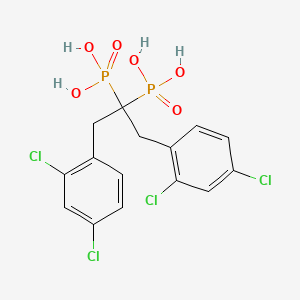 molecular formula C15H14Cl4O6P2 B10771088 [1,3-Bis(2,4-dichlorophenyl)-2-phosphonopropan-2-yl]phosphonic acid 