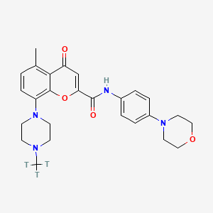 molecular formula C26H30N4O4 B10771099 5-methyl-N-(4-morpholin-4-ylphenyl)-4-oxo-8-[4-(tritritiomethyl)piperazin-1-yl]chromene-2-carboxamide 