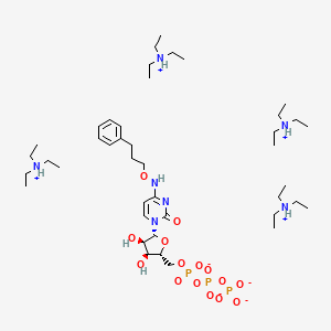 [[[(2R,3S,4R,5R)-3,4-dihydroxy-5-[2-oxo-4-(3-phenylpropoxyamino)pyrimidin-1-yl]oxolan-2-yl]methoxy-oxidophosphoryl]oxy-oxidophosphoryl] phosphate;triethylazanium