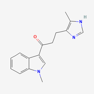 molecular formula C16H17N3O B10771132 3-(5-methyl-1H-imidazol-4-yl)-1-(1-methylindol-3-yl)propan-1-one 