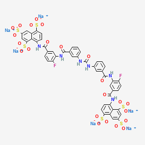 molecular formula C49H28F2N6Na6O23S6 B10771151 Hexasodium;8-[[4-fluoro-3-[[3-[[3-[[2-fluoro-5-[(4,6,8-trisulfonatonaphthalen-1-yl)carbamoyl]phenyl]carbamoyl]phenyl]carbamoylamino]benzoyl]amino]benzoyl]amino]naphthalene-1,3,5-trisulfonate 