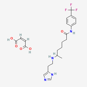 molecular formula C23H29F3N4O5 B10771183 (Z)-but-2-enedioic acid;6-[2-(1H-imidazol-5-yl)ethylamino]-N-[4-(trifluoromethyl)phenyl]heptanamide 