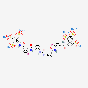 molecular formula C49H28F2N6Na6O23S6 B10771187 Hexasodium;8-[[4-fluoro-3-[[3-[[3-[[2-fluoro-5-[(4,6,8-trisulfonatonaphthalen-1-yl)carbamoyl]phenyl]carbamoyl]phenyl]carbamoylamino]benzoyl]amino]benzoyl]amino]naphthalene-1,3,5-trisulfonate 