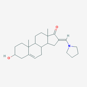 molecular formula C₂₄H₃₅NO₂ B107712 (16E)-3-hydroxy-10,13-dimethyl-16-(pyrrolidin-1-ylmethylidene)-2,3,4,7,8,9,11,12,14,15-decahydro-1H-cyclopenta[a]phenanthren-17-one CAS No. 26013-82-1