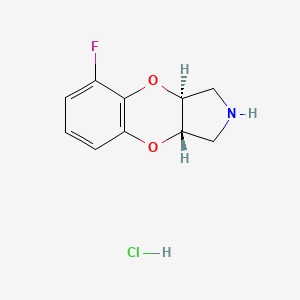 molecular formula C10H11ClFNO2 B10771209 Fluparoxan hydrochloride anhydrous CAS No. 101389-87-1