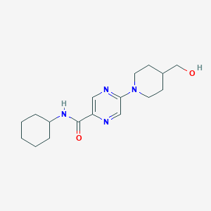 N-cyclohexyl-5-[4-(hydroxymethyl)piperidin-1-yl]pyrazine-2-carboxamide