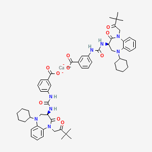 molecular formula C58H70CaN8O10 B10771224 Nastorazepide (calcium salt) 