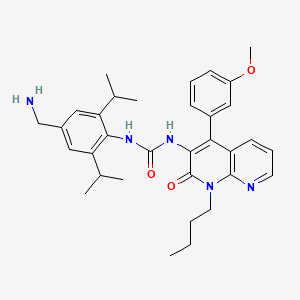 1-(4-(Aminomethyl)-2,6-diisopropylphenyl)-3-(1-butyl-4-(3-methoxyphenyl)-2-oxo-1,2-dihydro-1,8-naphthyridin-3-yl)urea hydrochloride