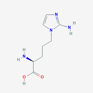 molecular formula C8H14N4O2 B10771274 (2S)-2-amino-5-(2-aminoimidazol-1-yl)pentanoic Acid 