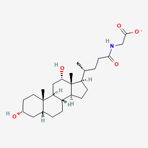 2-[[(4R)-4-[(3R,5R,8R,9S,10S,12S,13R,14S,17R)-3,12-dihydroxy-10,13-dimethyl-2,3,4,5,6,7,8,9,11,12,14,15,16,17-tetradecahydro-1H-cyclopenta[a]phenanthren-17-yl]pentanoyl]amino]acetate