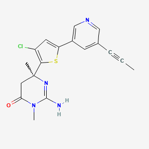 (2z,6s)-6-{3-Chloro-5-[5-(Prop-1-Yn-1-Yl)pyridin-3-Yl]thiophen-2-Yl}-2-Imino-3,6-Dimethyltetrahydropyrimidin-4(1h)-One