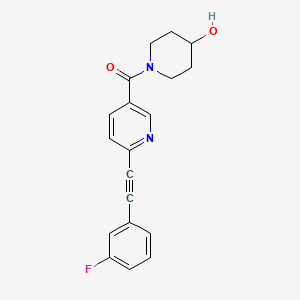 molecular formula C19H17FN2O2 B10771363 [6-[2-(3-fluorophenyl)ethynyl]pyridin-3-yl]-(4-hydroxypiperidin-1-yl)methanone 