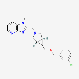 molecular formula C21H23ClN4O B10771364 2-[[(1R,5S)-6-[(3-chlorophenyl)methoxymethyl]-3-azabicyclo[3.1.0]hexan-3-yl]methyl]-1-methylimidazo[4,5-b]pyridine 