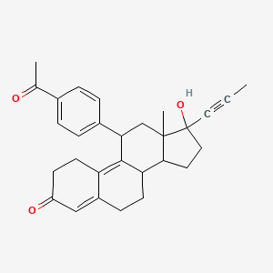 molecular formula C29H32O3 B10771372 11-(4-Acetylphenyl)-17-hydroxy-13-methyl-17-prop-1-ynyl-1,2,6,7,8,11,12,14,15,16-decahydrocyclopenta[a]phenanthren-3-one 