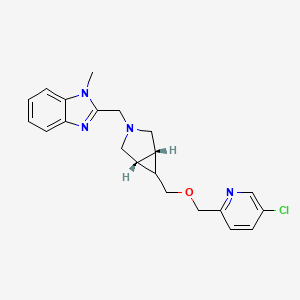 molecular formula C21H23ClN4O B10771385 2-[[(1R,5S)-6-[(5-chloropyridin-2-yl)methoxymethyl]-3-azabicyclo[3.1.0]hexan-3-yl]methyl]-1-methylbenzimidazole 