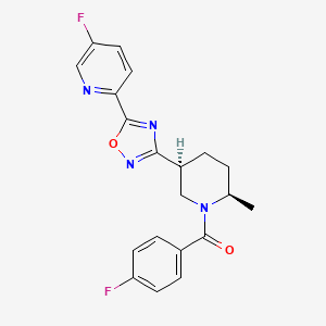 molecular formula C20H18F2N4O2 B10771398 5-Fluoro-2-{3-[(3S,6R)-1-(4-fluorobenzoyl)-6-methylpiperidin-3-yl]-1,2,4-oxadiazol-5-yl}pyridine 