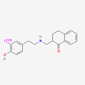 molecular formula C19H20INO2 B10771412 2-[[2-(4-hydroxy-3-iodanylphenyl)ethylamino]methyl]-3,4-dihydro-2H-naphthalen-1-one 