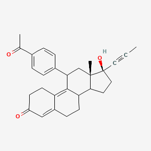 molecular formula C29H32O3 B10771418 (13S,17S)-11-(4-acetylphenyl)-17-hydroxy-13-methyl-17-prop-1-ynyl-1,2,6,7,8,11,12,14,15,16-decahydrocyclopenta[a]phenanthren-3-one 