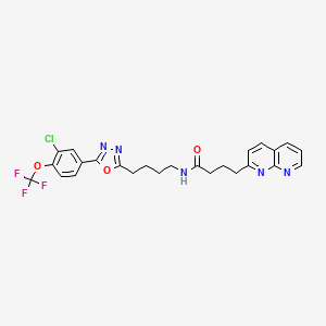 N-(4-{5-[3-chloro-4-(trifluoromethoxy)phenyl]-1,3,4-oxadiazol-2-yl}butyl)-4-(1,8-naphthyridin-2-yl)butanamide