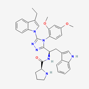 (2S)-N-[(1R)-1-[4-(2,4-dimethoxyphenyl)-5-(3-ethylindol-1-yl)-1,2,4-triazol-3-yl]-2-(1H-indol-3-yl)ethyl]pyrrolidine-2-carboxamide