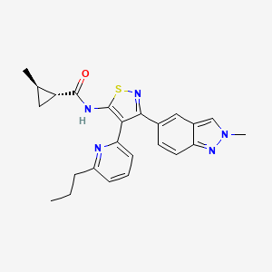 (1R,2R)-2-methyl-N-[3-(2-methylindazol-5-yl)-4-(6-propylpyridin-2-yl)-1,2-thiazol-5-yl]cyclopropane-1-carboxamide