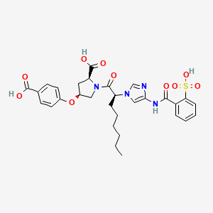 (2S,4S)-4-(4-carboxyphenoxy)-1-[(2S)-2-[4-[(2-sulfobenzoyl)amino]imidazol-1-yl]octanoyl]pyrrolidine-2-carboxylic acid