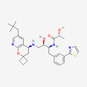 (2r)-N-{(2s,3r)-4-{[(4's)-6'-(2,2-Dimethylpropyl)-3',4'-Dihydrospiro[cyclobutane-1,2'-Pyrano[2,3-B]pyridin]-4'-Yl]amino}-3-Hydroxy-1-[3-(1,3-Thiazol-2-Yl)phenyl]butan-2-Yl}-2-Methoxypropanamide