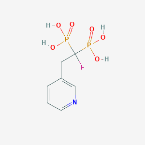 molecular formula C7H10FNO6P2 B10771546 [1-Fluoro-1-phosphono-2-(pyridin-3-yl)ethyl]phosphonic acid 