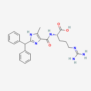 molecular formula C24H28N6O3 B10771566 (2-Benzhydryl-5-methyl-1H-imidazole-4-carbonyl)-L-arginine 