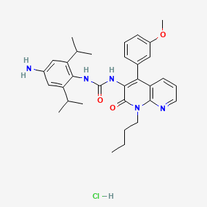 1-[4-Amino-2,6-bis(propan-2-yl)phenyl]-3-[1-butyl-4-(3-methoxyphenyl)-2-oxo-1,2-dihydro-1,8-naphthyridin-3-yl]urea hydrochloride