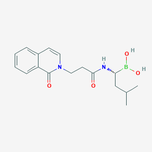 molecular formula C17H23BN2O4 B10771582 [(1R)-3-methyl-1-[3-(1-oxoisoquinolin-2-yl)propanoylamino]butyl]boronic acid 